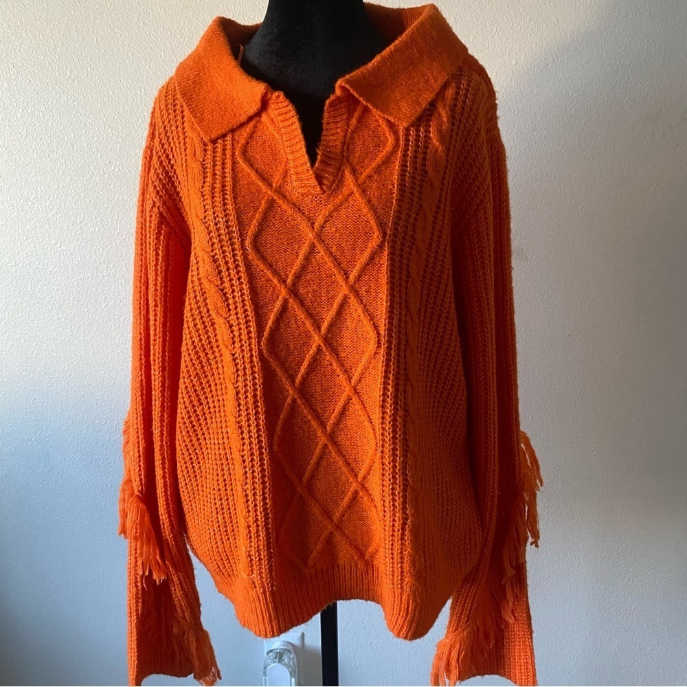 New with tags 80 Park women’s orange sweater size XL - Picture 3 of 10